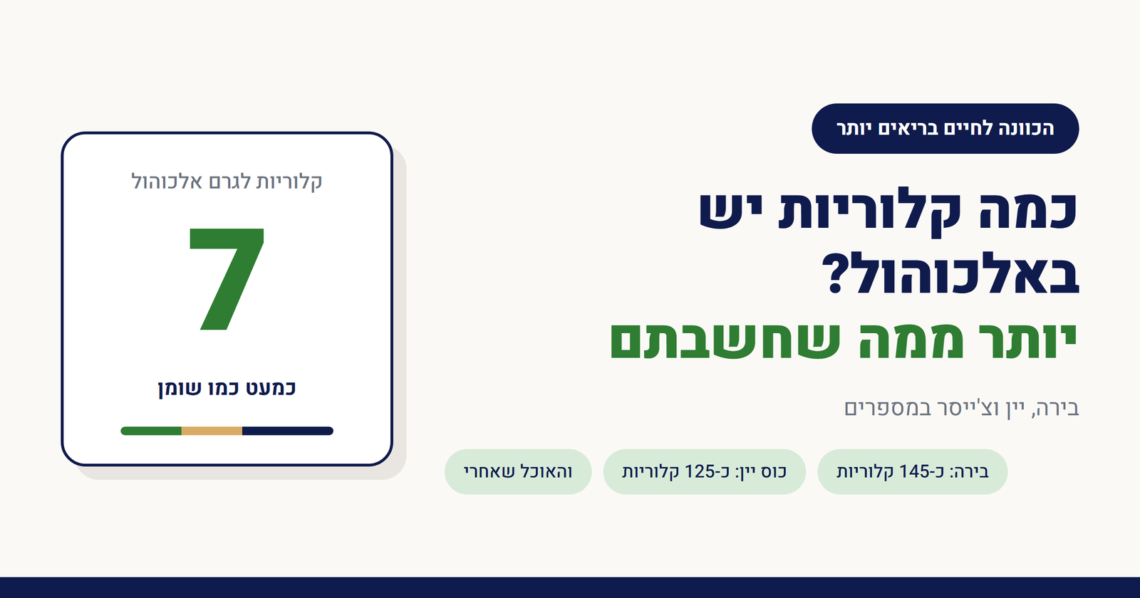 כמה קלוריות יש באלכוהול?