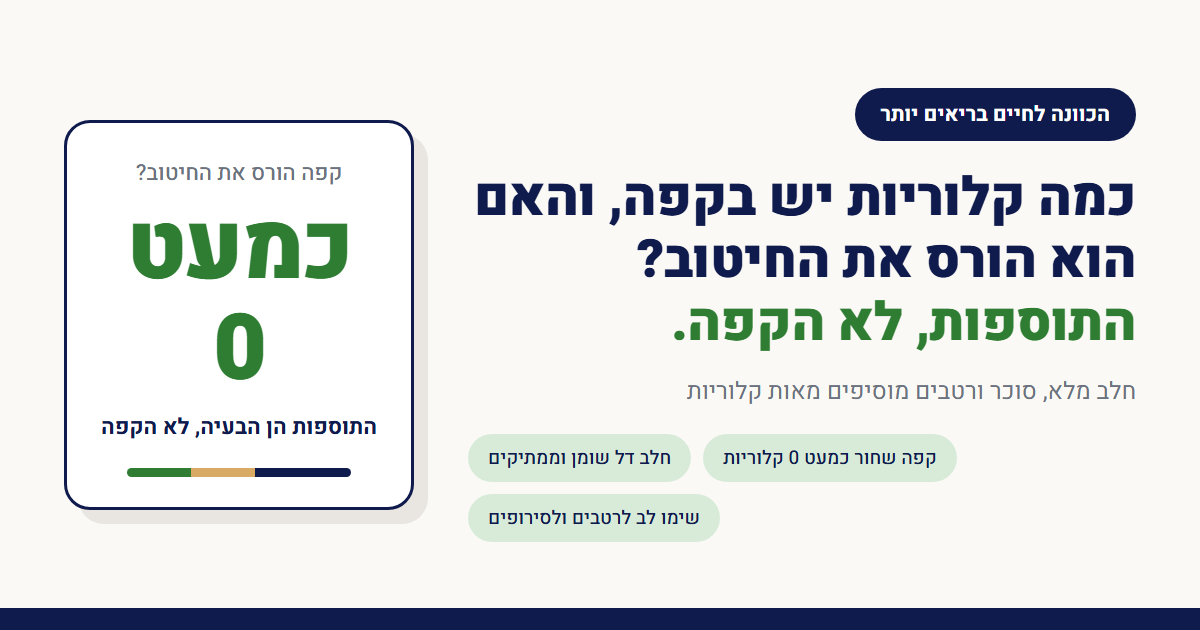 כמה קלוריות יש בקפה, והאם הוא הורס את החיטוב?