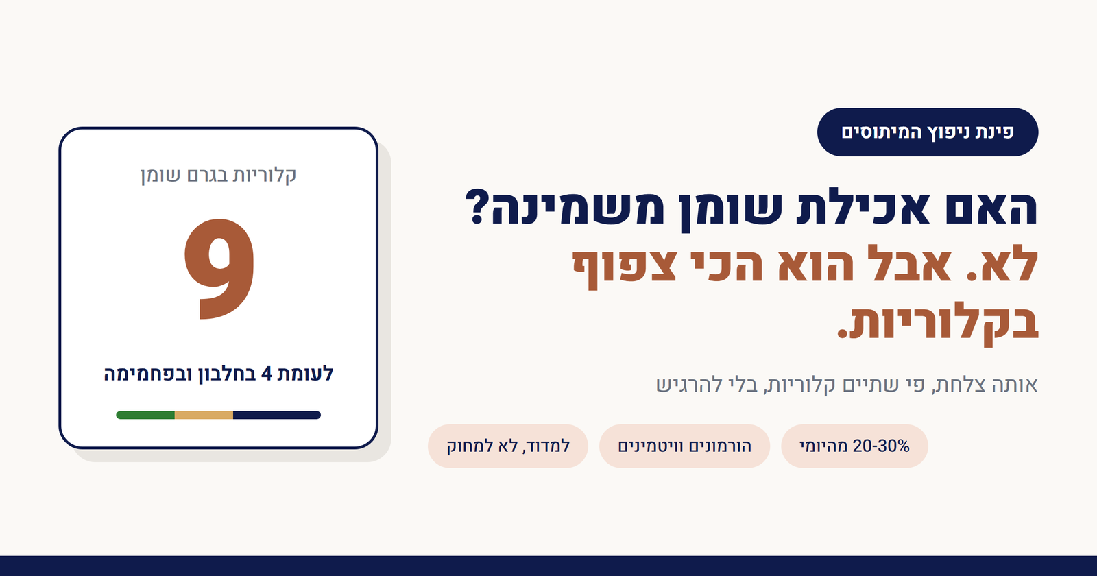 האם אכילת שומן משמינה?