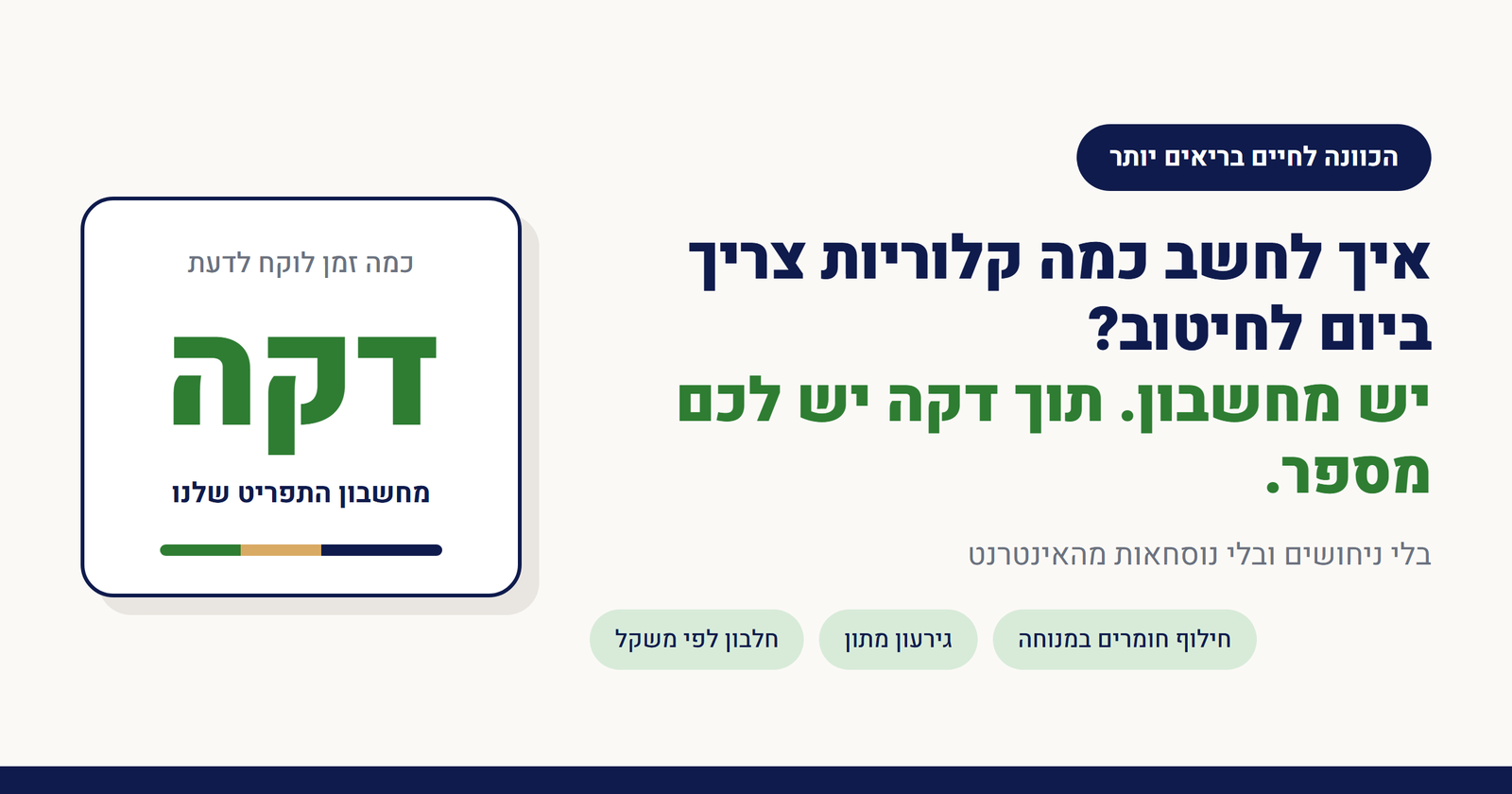 איך לחשב כמה קלוריות צריך ביום לחיטוב?