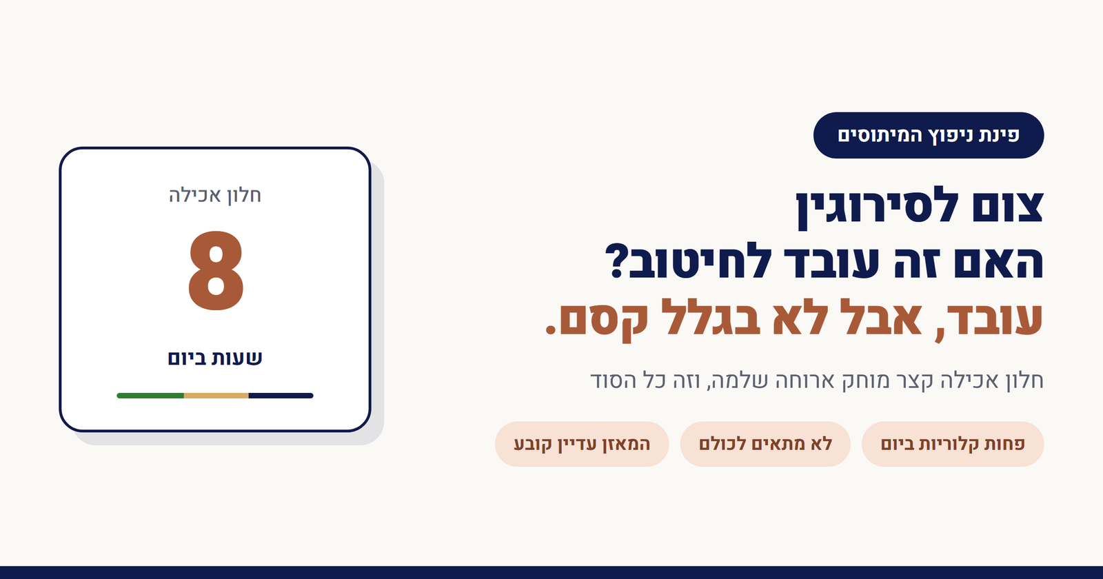 צום לסירוגין - האם זה עובד לחיטוב?