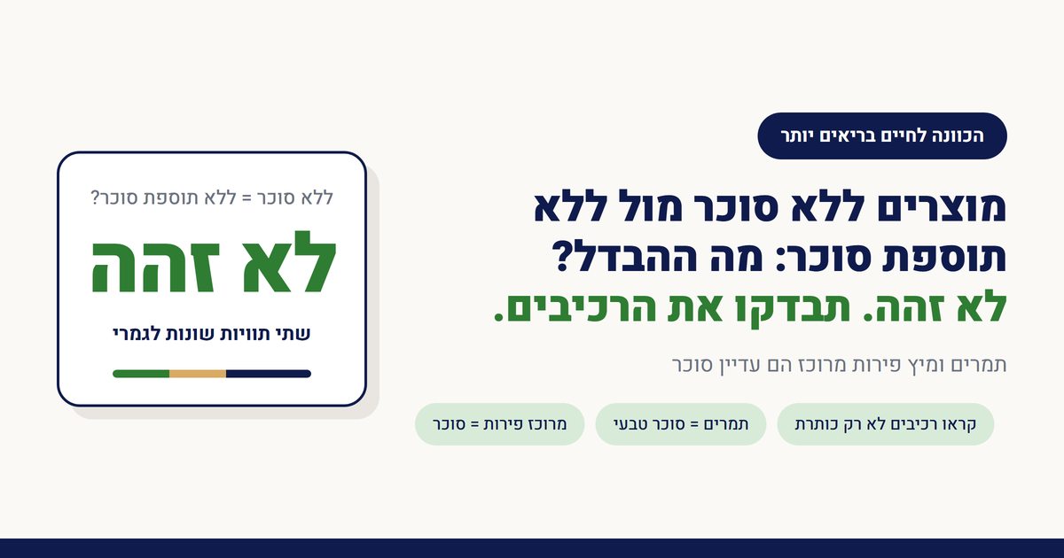 מוצרים ללא סוכר מול ללא תוספת סוכר: מה ההבדל?
