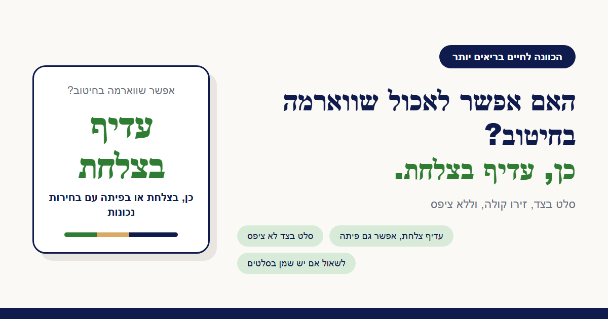 האם אפשר לאכול שווארמה בחיטוב?